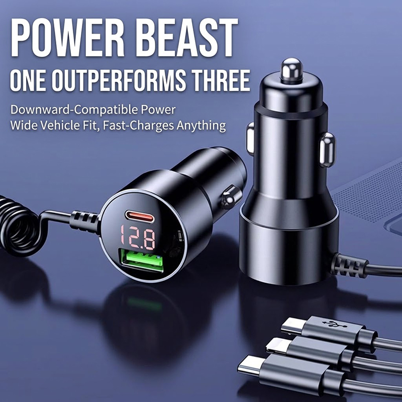 Laptop Charger - شاحن سيارة متعدد الاستخدامات 3 في